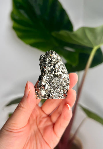 Grade AA Pyrite Cutbase with Sphalerite Huanzala, Peru – Semi-Polished, Protection Stone, Solar Plexus, Wealth Manifestation PCP09, 89g