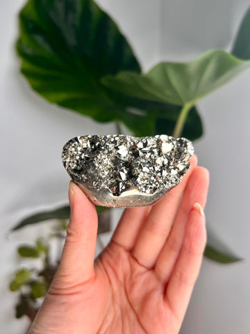 Grade AA Pyrite Cutbase with Sphalerite Huanzala, Peru – Semi-Polished, Protection Stone, Solar Plexus, Wealth Manifestation PCP12, 124g