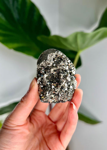 Grade AA Pyrite Cutbase with Sphalerite Huanzala, Peru – Semi-Polished, Protection Stone, Solar Plexus, Wealth Manifestation PCP19, 201g