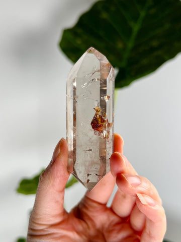 Grade AA Natural Quartz DT with Hematite, Iron Inclusion - Double-Terminated Quartz from Diamantina, HQC10, 73g