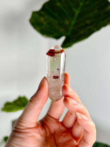 Grade AA Natural Quartz DT with Hematite, Iron Inclusion - Double-Terminated Quartz from Diamantina, HQC12, 24g