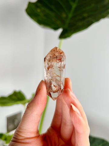 Grade A Natural Quartz DT with Hematite, Iron Inclusion - Double-Terminated Quartz from Diamantina, HQC20, 23g
