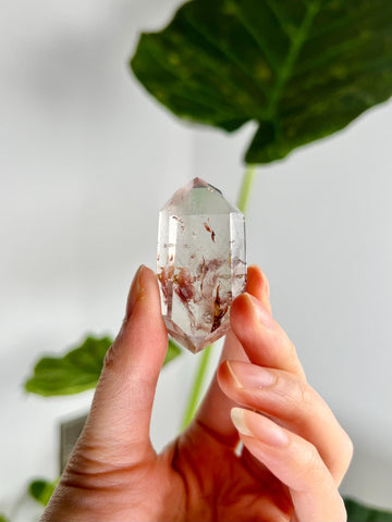 Grade A Natural Quartz DT with Hematite, Iron Inclusion - Double-Terminated Quartz from Diamantina, HQC23, 28g