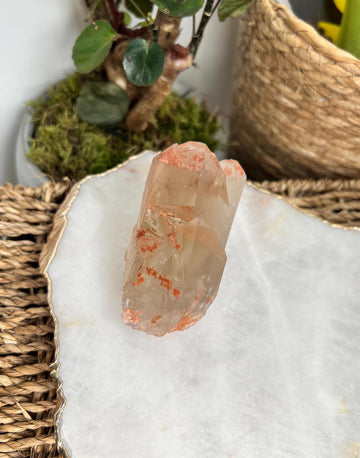 Grade A Golden Healer Shift Lemurian Quartz, Shift Quartz, Golden Healer Lemurian with Rainbow from Serra do Cabral, Brazil, GSL09, 168g