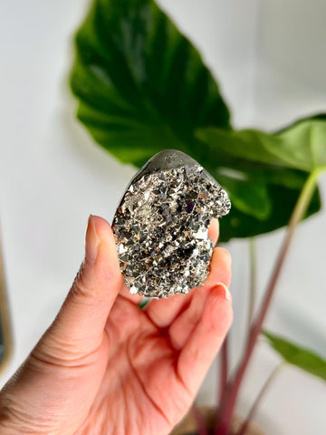 Grade AA Pyrite Cutbase with Sphalerite Huanzala, Peru – Semi-Polished, Protection Stone, Solar Plexus, Wealth Manifestation PCP13, 133g