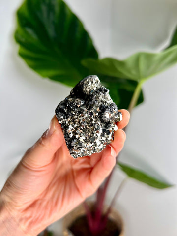 Grade AA Pyrite Cutbase with Sphalerite Huanzala, Peru – Semi-Polished, Protection Stone, Solar Plexus, Wealth Manifestation PCP21, 134g