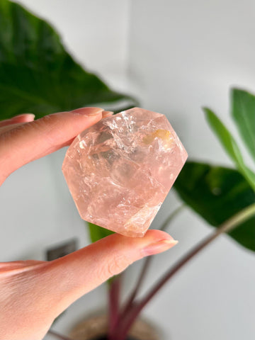 Grade AA Golden Healer Rose Quartz Freeform with Rainbow – Heart Healing, Universal Love, and Emotional Balance, GRC73, 89g