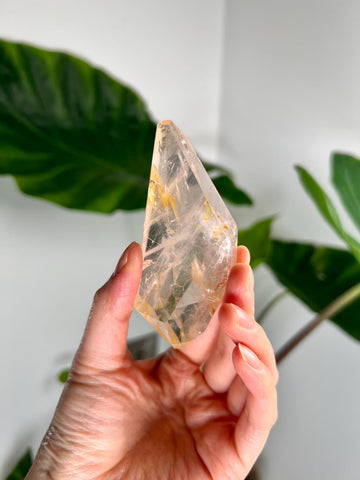 Grade AA Golden Healer Rose Quartz Freeform with Rainbow – Heart Healing, Universal Love, and Emotional Balance, GRC80, 79g