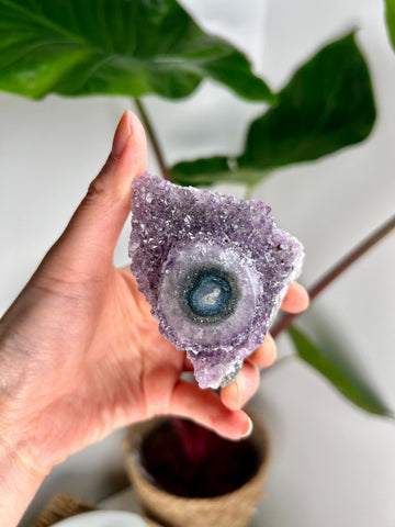 Grade AA Natural Amethyst Flower Stalactite from Uruguay – Unique Formation, High-Energy Healing Crystal - US07, 142g