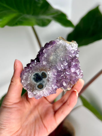 Grade AA Natural Amethyst Flower Stalactite from Uruguay – Unique Formation, High-Energy Healing Crystal - US08, 205g