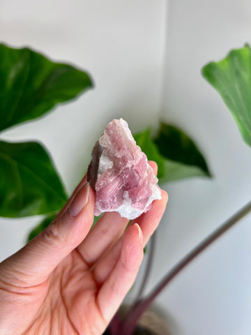 Grade AA Natural Pink Tourmaline on Aquamarine,A Harmonious Blend of Love and Serenity PTC47, 49g
