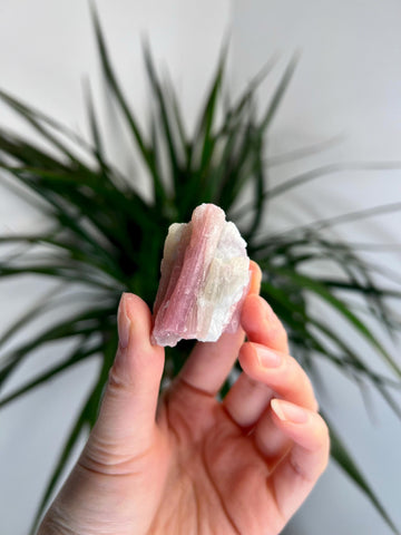 Rare Pink Tourmaline on Aquamarine with Lepidolite Inclusion – Emotional Healing and Spiritual Growth, PTL04, 29g