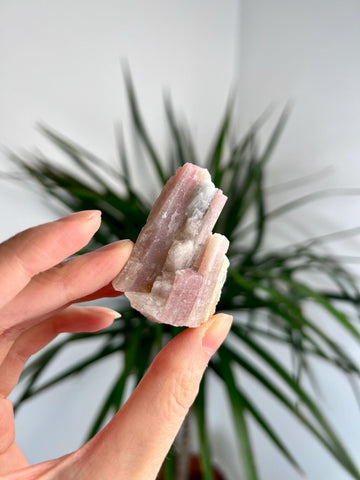 Rare Pink Tourmaline on Aquamarine with Lepidolite Inclusion – Emotional Healing and Spiritual Growth, PTL06,36g