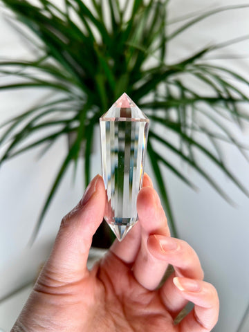 Grade AAA+ Natural Lemurian Seed Quartz 24-Sided Vogel Wand - Top Quality, Perfectly Crafted, Travel Size LVT24, 42g
