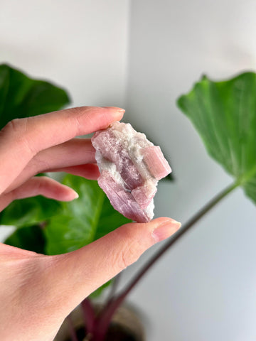 Grade A Natural Pink Tourmaline on Aquamarine,A Harmonious Blend of Love and Serenity PTC38, 36g