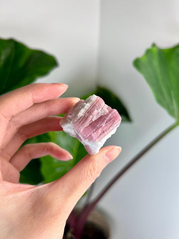 Grade AA Natural Pink Tourmaline on Aquamarine,A Harmonious Blend of Love and Serenity PTC42, 44g