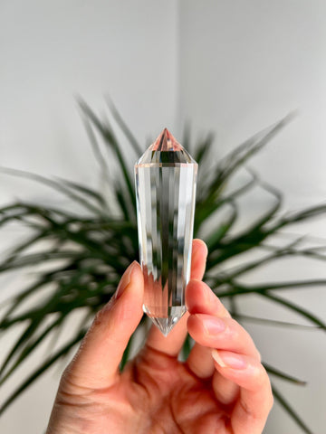 Grade AAA+ Natural Lemurian Seed Quartz 24-Sided Vogel Wand - Top Quality, Perfectly Crafted, Travel Size LVT02, 56g