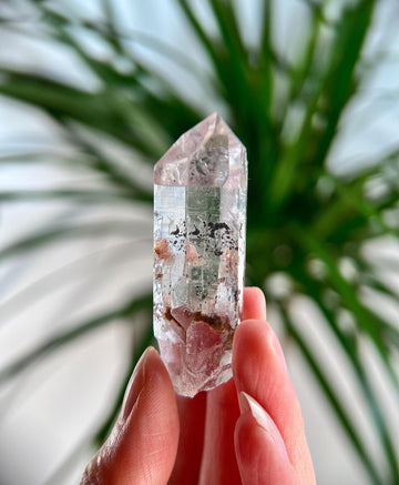 Grade AA+ Cathedral Lemurian Quartz Point with Hematite and Iron, Self-Healed, Akashic Record Access - LCC26,29g
