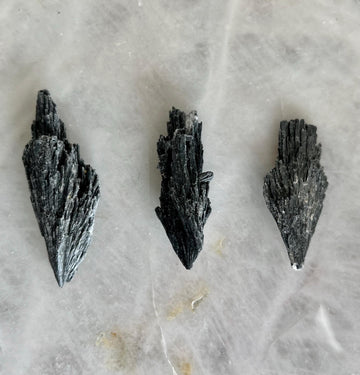 Grade A Natural Black Kyanite Crystal from Araçuaí, Minas Gerais – Hand Selected, Multiple Variations J - L