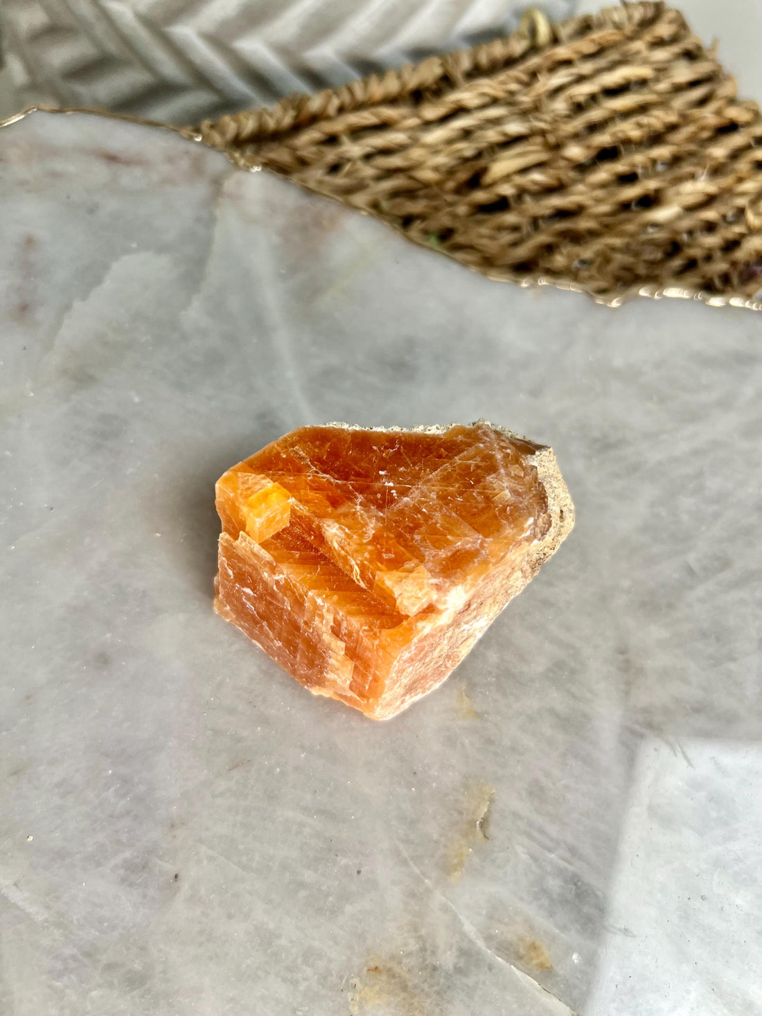 Grade A Natural Orange Calcite, Raw Crystal, Sacral, Solar Plexus Chakra, from Bahia Brazil CA10, 93g
