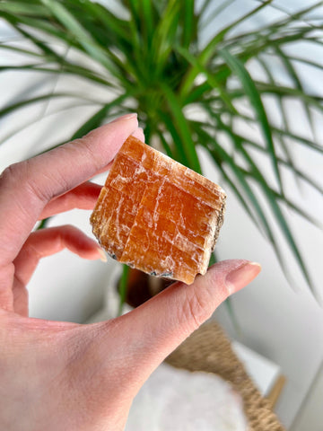Grade A+ Natural Orange Calcite, Raw Crystal, Sacral, Solar Plexus Chakra, from Bahia Brazil CA12, 63g