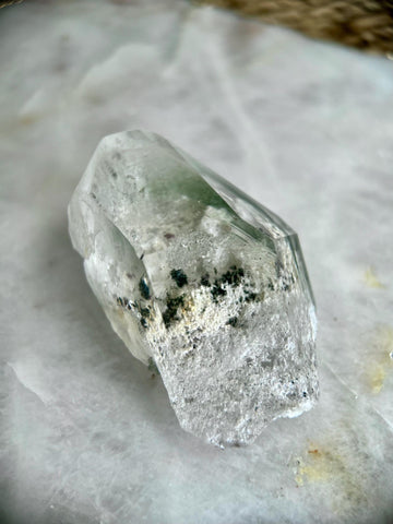 Grade AA+ Cathedral Lemurian Quartz Point with Hematite, Lodolite, Rutile, Self-Healed, from Diamantina, Brazil- LCC23, 87g
