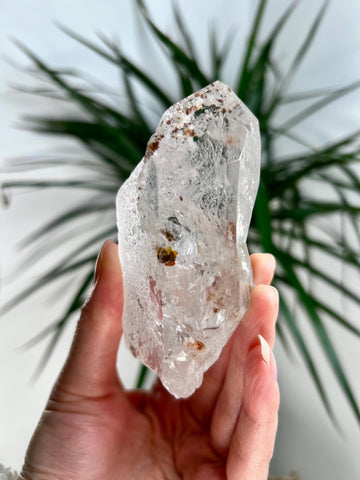 Grade AA Cathedral Lemurian Quartz Point – Iron Inclusion, Self-Healed, Akashic Record Access, from Diamantina, Brazil- LCC34,221g