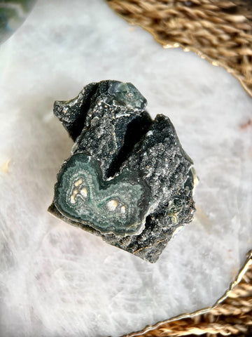 Grade AA Natural Jasper Stalactite Druzy Crystal– Heart, Root, and Third Eye Chakra Healing, US53, 215g