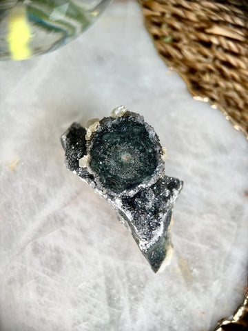 Grade A Natural Uruguay Amethyst Stalactite with Calcites – Unique Formation, High-Energy Healing Crystal - US58, 86g