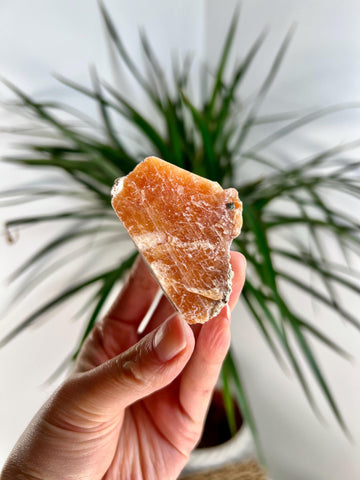 Grade A Natural Orange Calcite with Apatite, Raw Crystal, Sacral, Solar Plexus, and Third Eye Chakra, from Bahia Brazil CA01,75g
