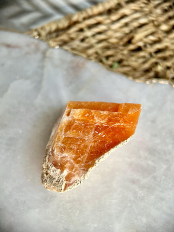 Grade A Natural Orange Calcite, Raw Crystal, Sacral, Solar Plexus Chakra, from Bahia Brazil CA10, 93g
