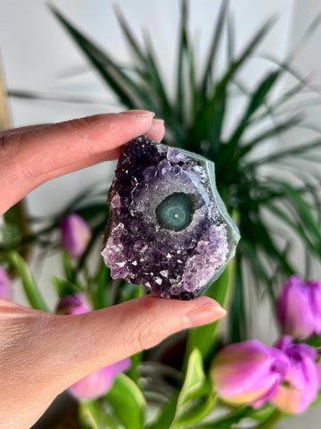 Grade AA Natural Amethyst Flower Stalactite from Uruguay – Unique Formation, High-Energy Healing Crystal - US63, 71g