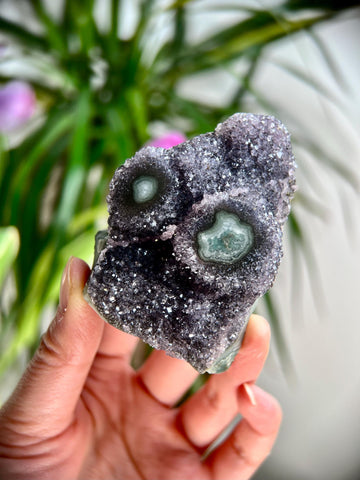 Grade A+ Natural Amethyst Flower Stalactite from Uruguay – Unique Formation, High-Energy Healing Crystal - US76, 131g