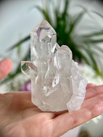 Grade AA Natural Clear Quartz Cluster with Bridge and Inner Child Points from Diamantina, 209g, CC04