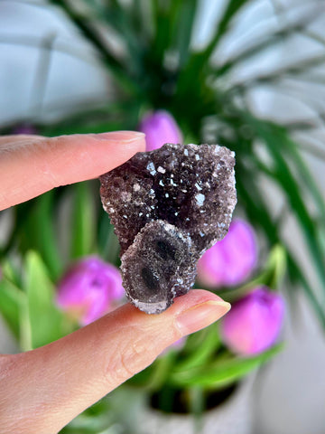 Grade A Natural Amethyst Flower Stalactite from Uruguay – Unique Formation, High-Energy Healing Crystal - US65, 39g