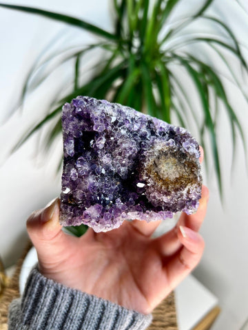 Grade A Natural Amethyst Stalactite from Uruguay – Unique Formation, High-Energy Healing Crystal - US96, 192g