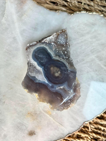 Grade A Natural Agate Druzy Stalactite – Crystal Flower Formation, Rare Uruguay Specimen for Heart Healing & Energy Balance – US97, 180g