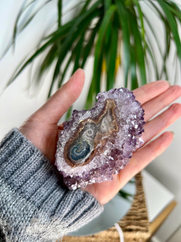 Grade A Natural Amethyst Stalactite from Uruguay – Unique Formation, High-Energy Healing Crystal - US93, 182g
