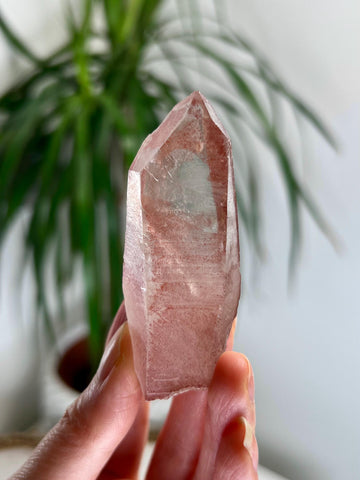 Grade AAA 100% Natural Pink Lemurian Quartz Point–Heart-Activating Love,Wisdom & Divine Connection,from Diamantina - PL17, 49g