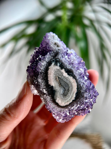 Grade AA Natural Amethyst Flower Stalactite from Uruguay – Unique Formation, High-Energy Healing Crystal - US112, 111g