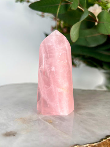 Grade AA Natural Rose Quartz Tower – Emotional Healing & Self-Love Crystal, from Bahia, Brazil RC09, 107g, Discounted for minor imperfection