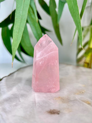 Grade AAA Natural Rose Quartz Tower – Emotional Healing & Self-Love Crystal, from Bahia, Brazil RC01, 59g