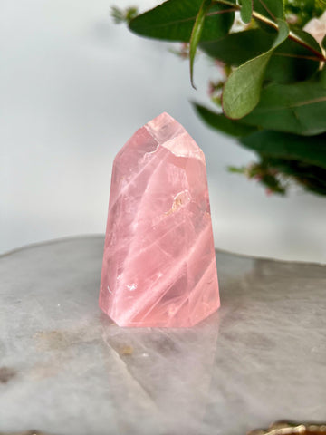 Grade AA Natural Rose Quartz Tower – Emotional Healing & Self-Love Crystal, from Bahia, Brazil RC07, 115g