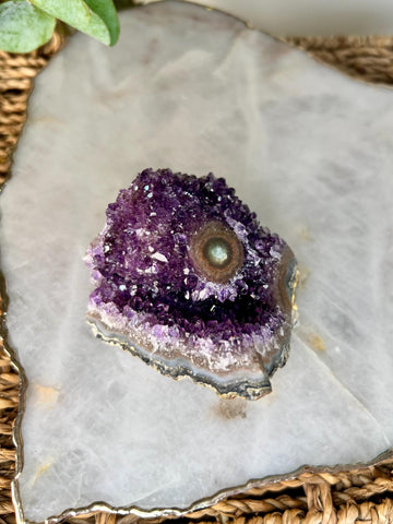 Grade AA+ Natural Amethyst Jasper Stalactite from Uruguay – Unique Formation, High-Energy Healing Crystal - US123, 150g