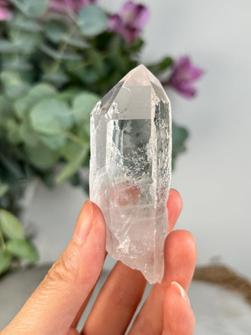 Grade AA Natural Etched Clear Quartz Point - Self-Healed Masterpiece of Clarity and Resilience QPC32, 81g