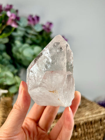 Grade AA Natural Etched Clear Quartz Point - A Beacon of Pure Energy and Insight QPC01, 203g