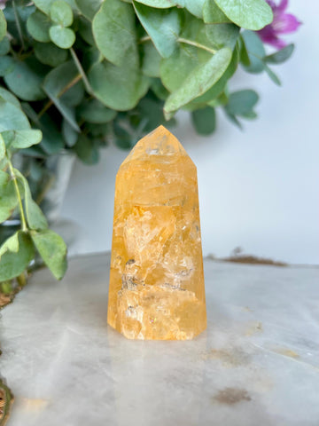 Grade AA Golden Healer Tower - Natural Hematoid Quartz for Ultimate Healing, Abundance, and High Energy Frequency GHC54, 120g