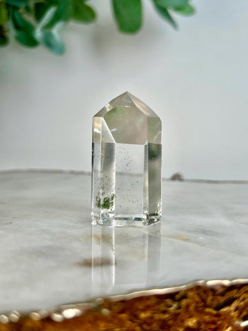 Grade AA+ Clear Quartz Tower with Chlorite from Brazil, Ethically Sourced for Flood Relief | Minor Polish Imperfections 28-36g
