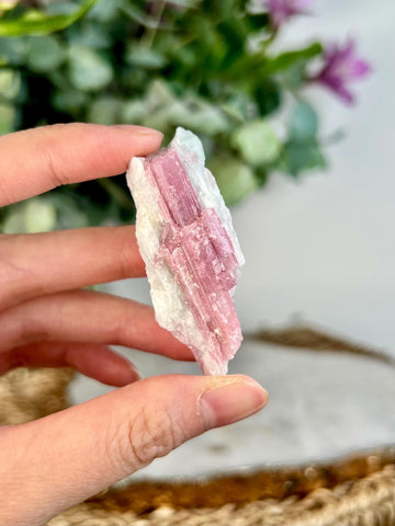 Grade AA Natural Pink Tourmaline on Aquamarine, A Harmonious Blend of Love and Serenity PTC53, 26g
