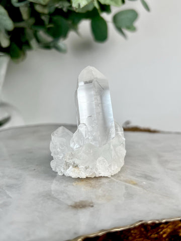 Grade A+ Natural Clear Quartz Cluster with Black Rutile from Diamantina, 80g, CC13